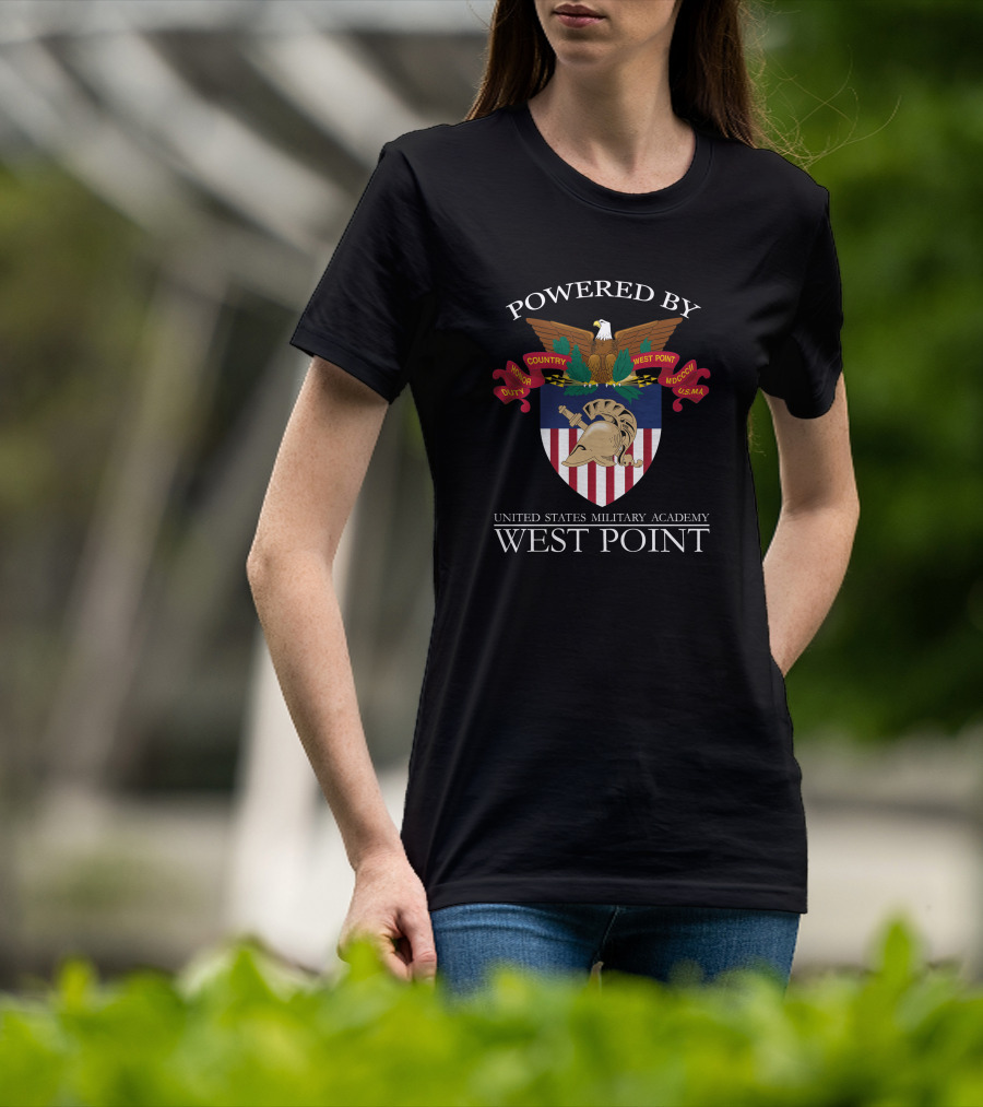 Powered By United States Military Academy West Point Honor Duty Country T-Shirt