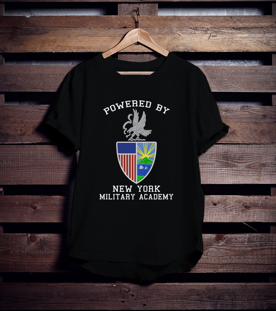 Powered By New York Military Academy Crest Shield T-Shirt