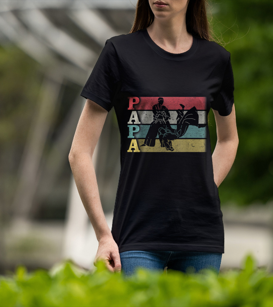 Vintage Aikido Papa Funny Dadfathers Day Martial Arts Action T-Shirt