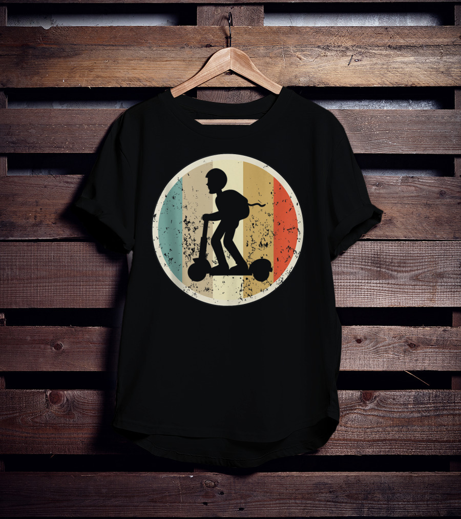 Escooter Electric Scooter Driver Vintage Retro T-Shirt