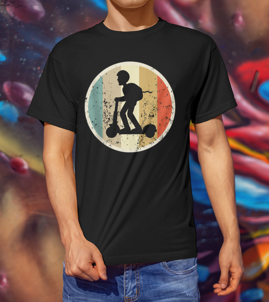 Escooter Electric Scooter Driver Vintage Retro T-Shirt