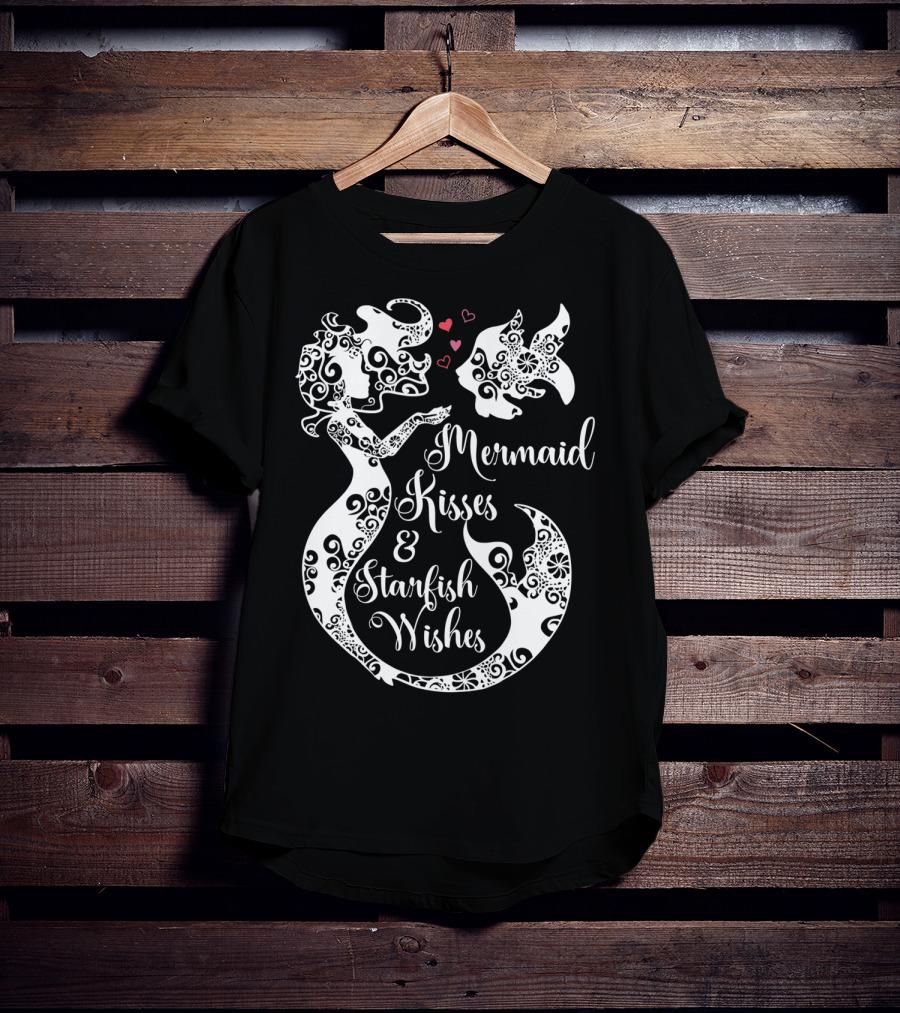 Mermaid Kisses And Starfish Wishes Mandala T-Shirt