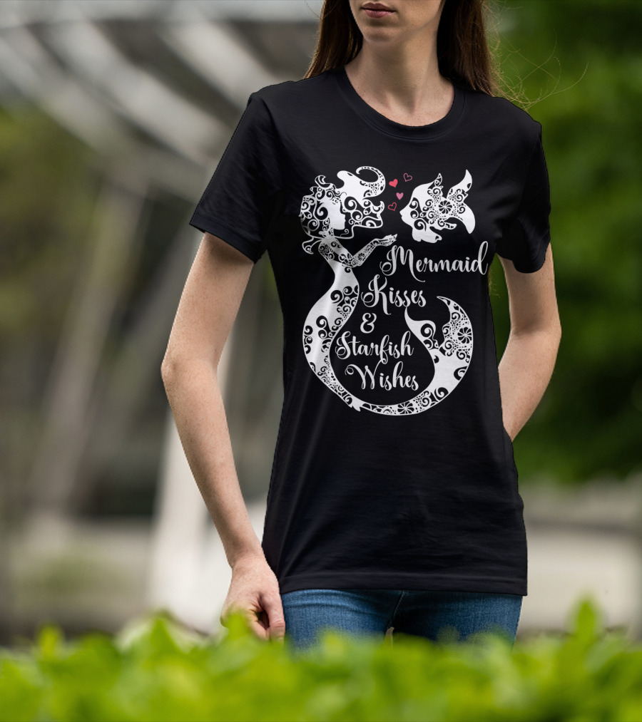 Mermaid Kisses And Starfish Wishes Mandala T-Shirt