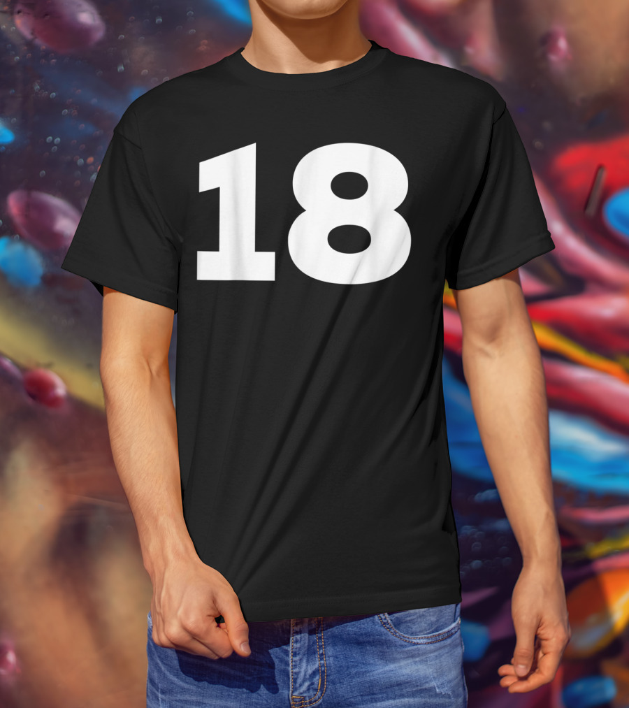 Number 18 Sport Team Fan Jersey Style Group T-Shirt