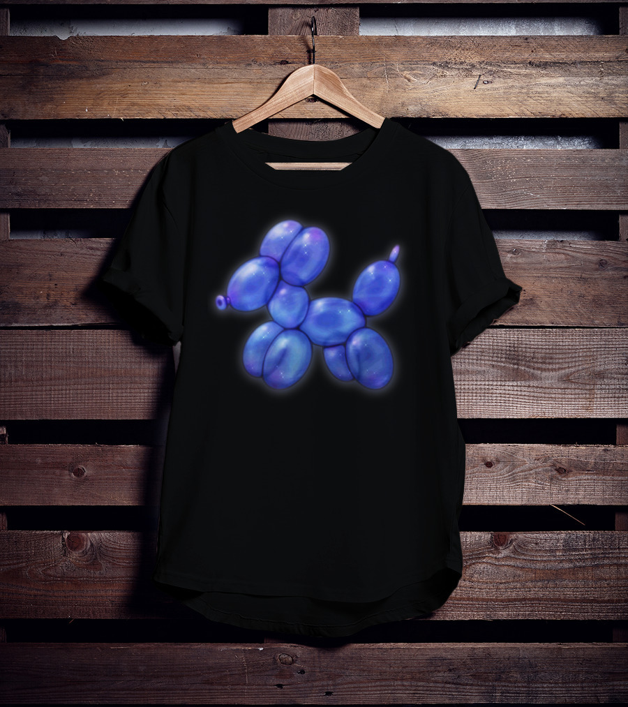 Blue Balloon Animal Dog Pastel Goth Aesthetic T-Shirt
