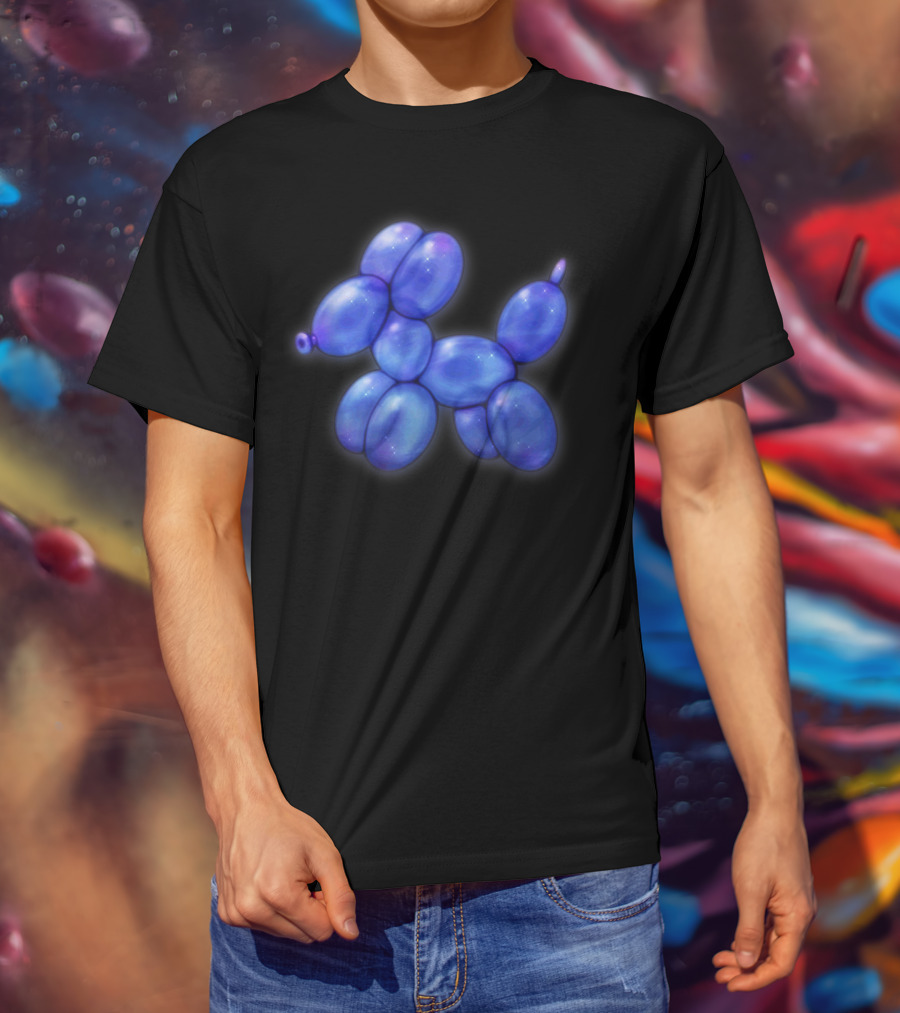 Blue Balloon Animal Dog Pastel Goth Aesthetic T-Shirt