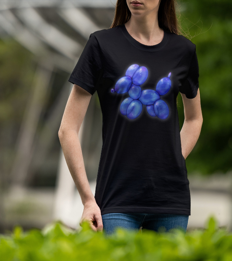 Blue Balloon Animal Dog Pastel Goth Aesthetic T-Shirt