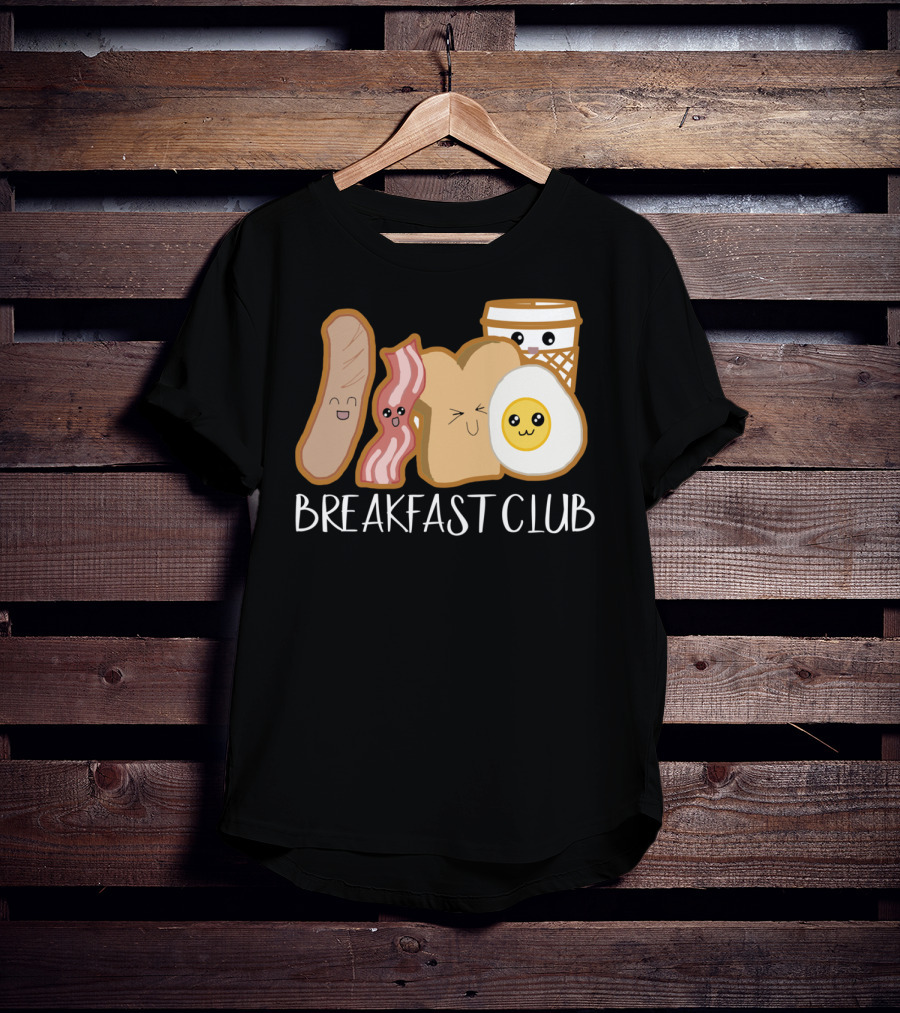 Kawaii Breakfast Club Funny Foodie Adorable Cartoon Food Faces T-Shirt