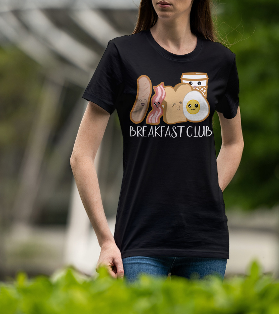 Kawaii Breakfast Club Funny Foodie Adorable Cartoon Food Faces T-Shirt