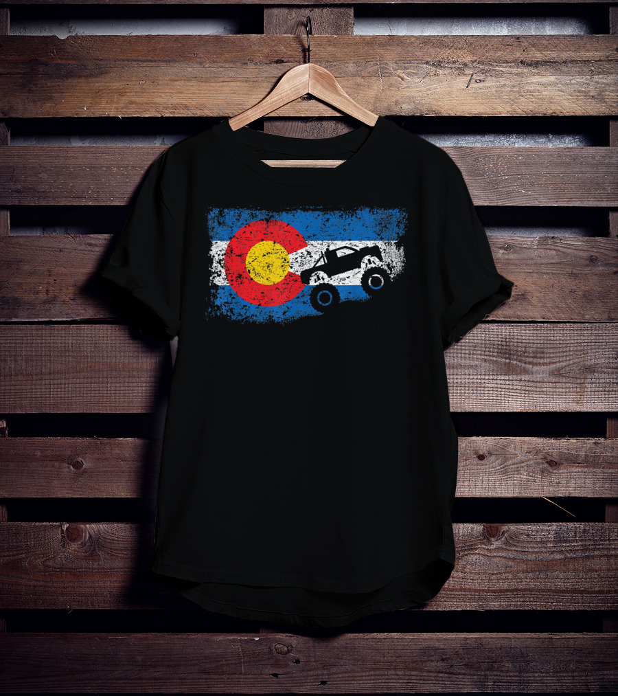 Monster Truck Colorado 4X4 Club Flag Iconic Off-Road Adventure T-Shirt