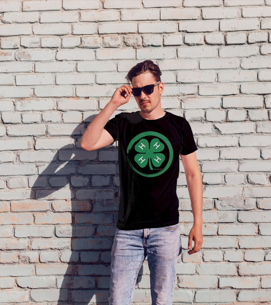4 H Clover Emblem With 18 USC 707 Text T-Shirt