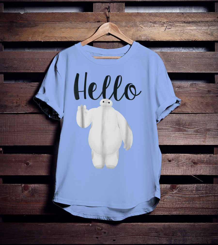 Disney Big Hero 6 Baymax Hello Wave Greetings T-Shirt