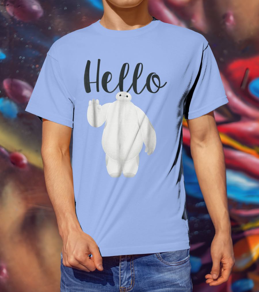 Disney Big Hero 6 Baymax Hello Wave Greetings T-Shirt