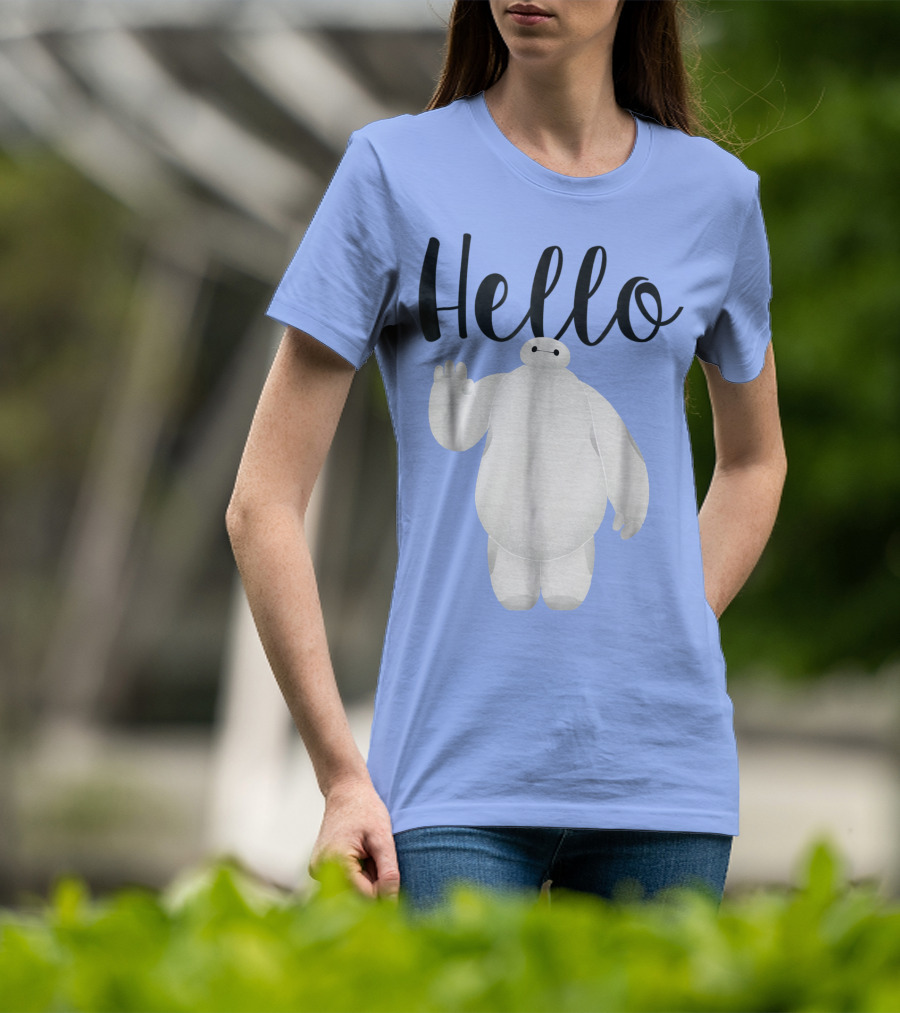Disney Big Hero 6 Baymax Hello Wave Greetings T-Shirt