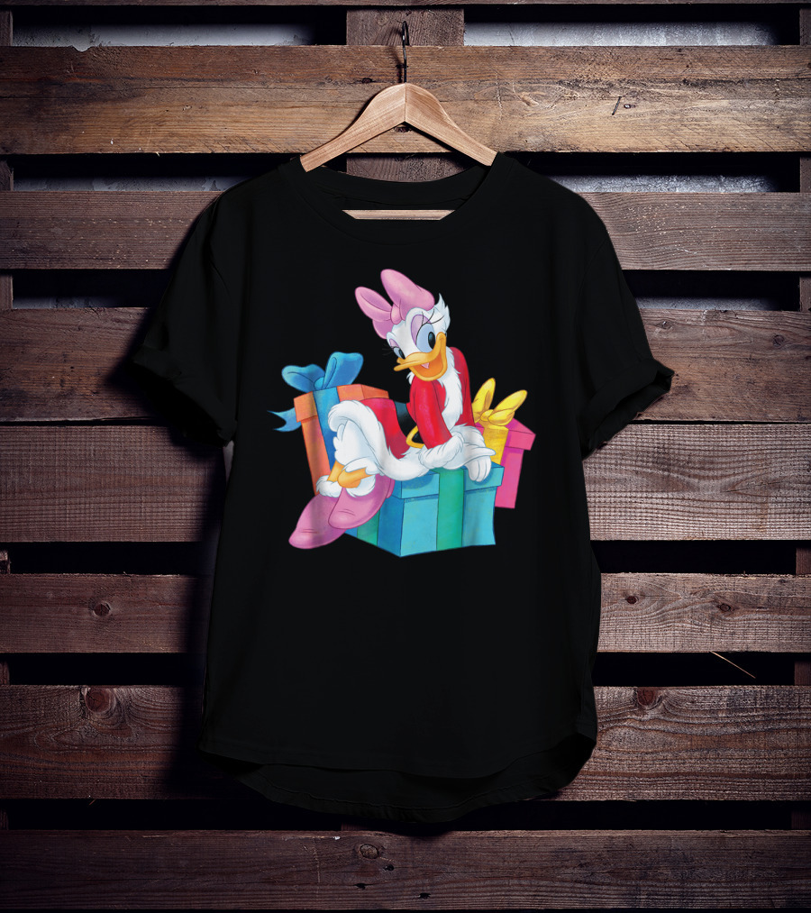 Disney Daisy Duck Santa Holiday With Colorful Gift Boxes T-Shirt