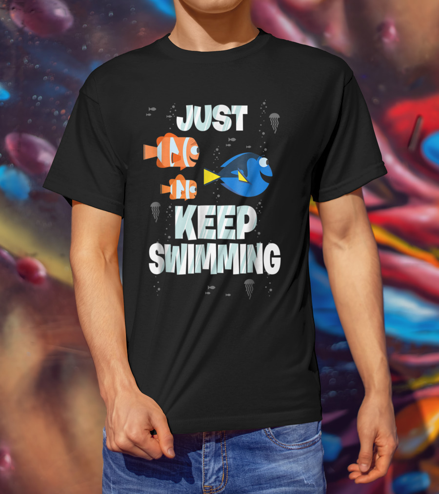Disney Finding Dory Just Keep Swimming With Marlin And Nemo T-Shirt