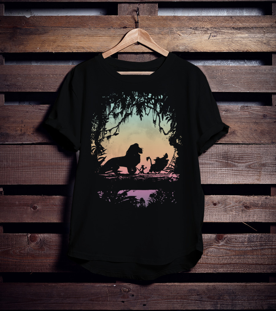 Disney Lion King Gradient Jungle Adventure Silhouette Trio T-Shirt