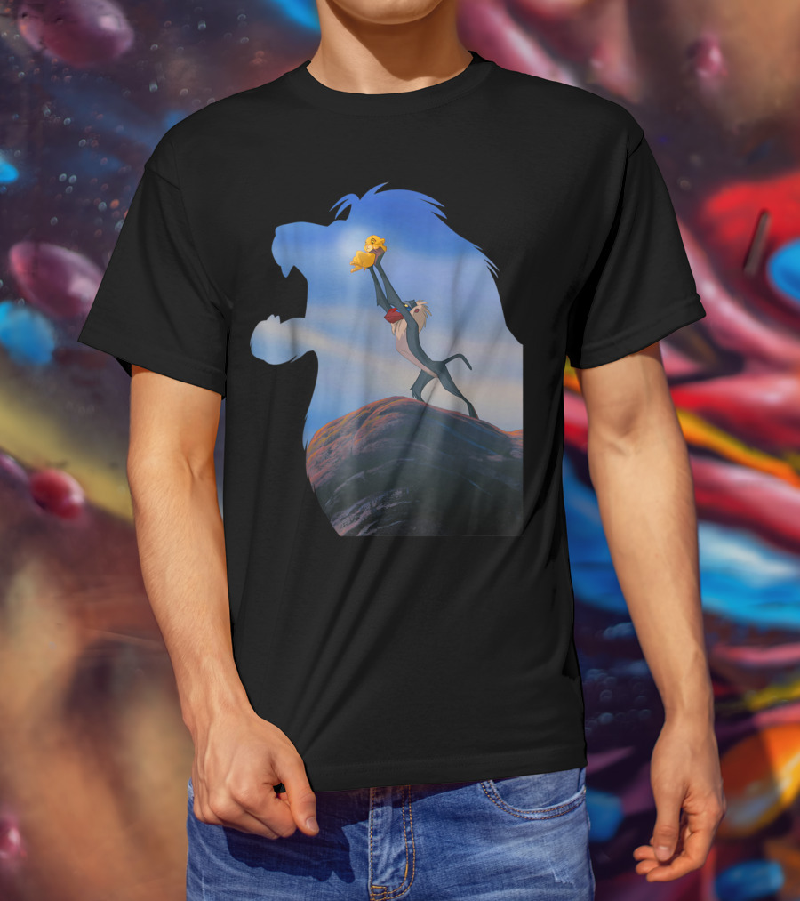 Disney Lion King Rafiki Lifting Baby Simba In Lion T-Shirt