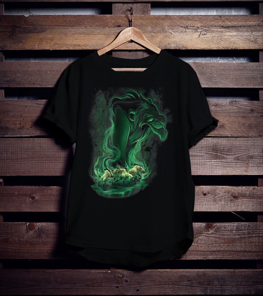 Disney Lion King Scar And Hyenas Green Smoke T-Shirt