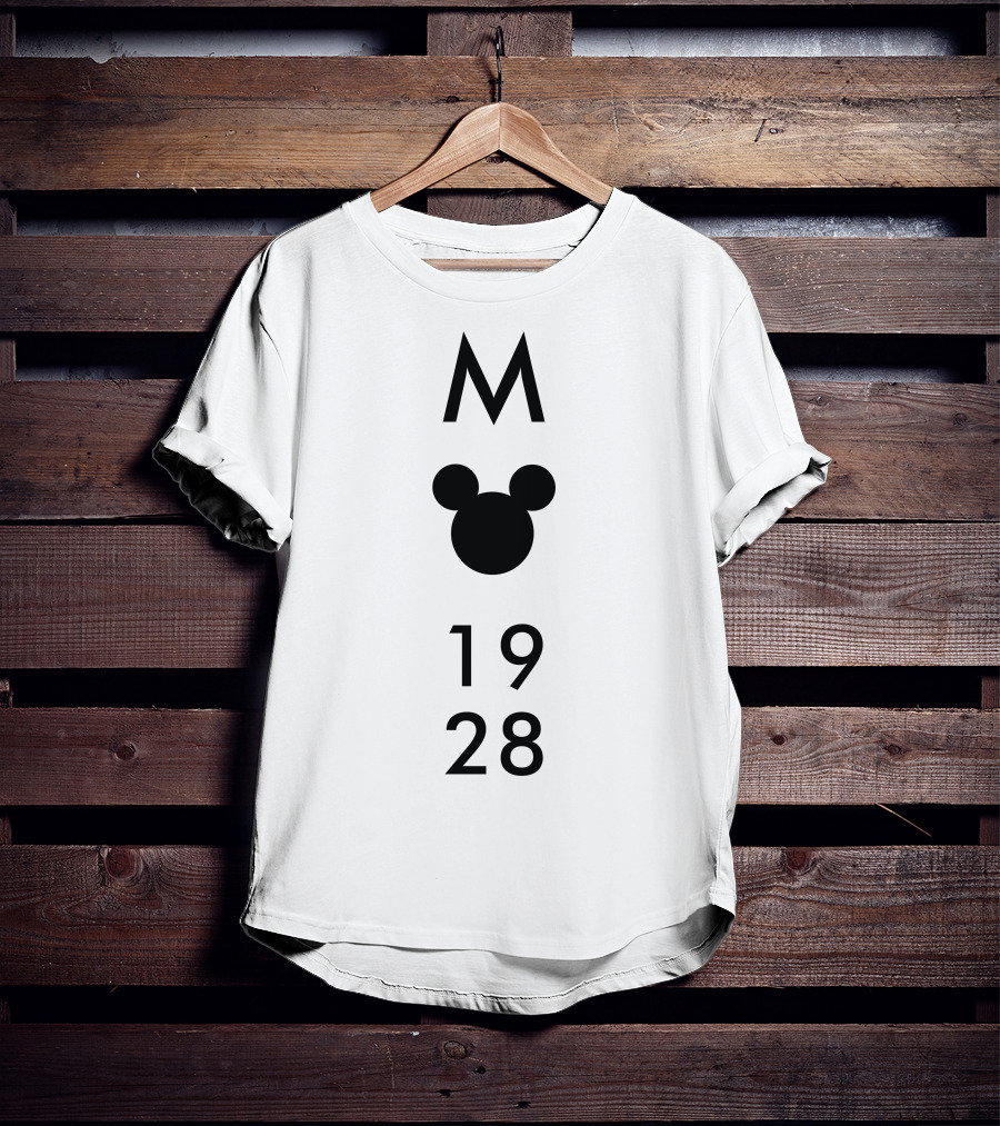 Mickey Mouse 1928 Iconic Disney M Logo Head T-Shirt