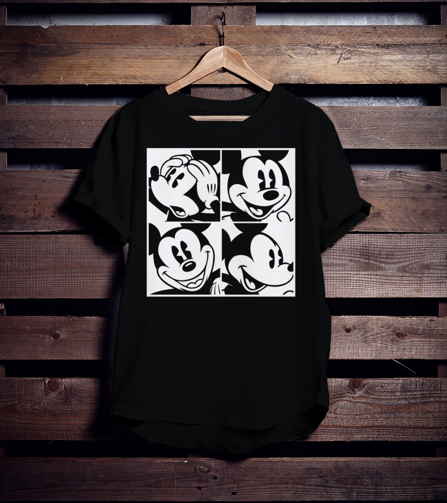 Disney Mickey Mouse Classic Expressions In Four Squares T-Shirt