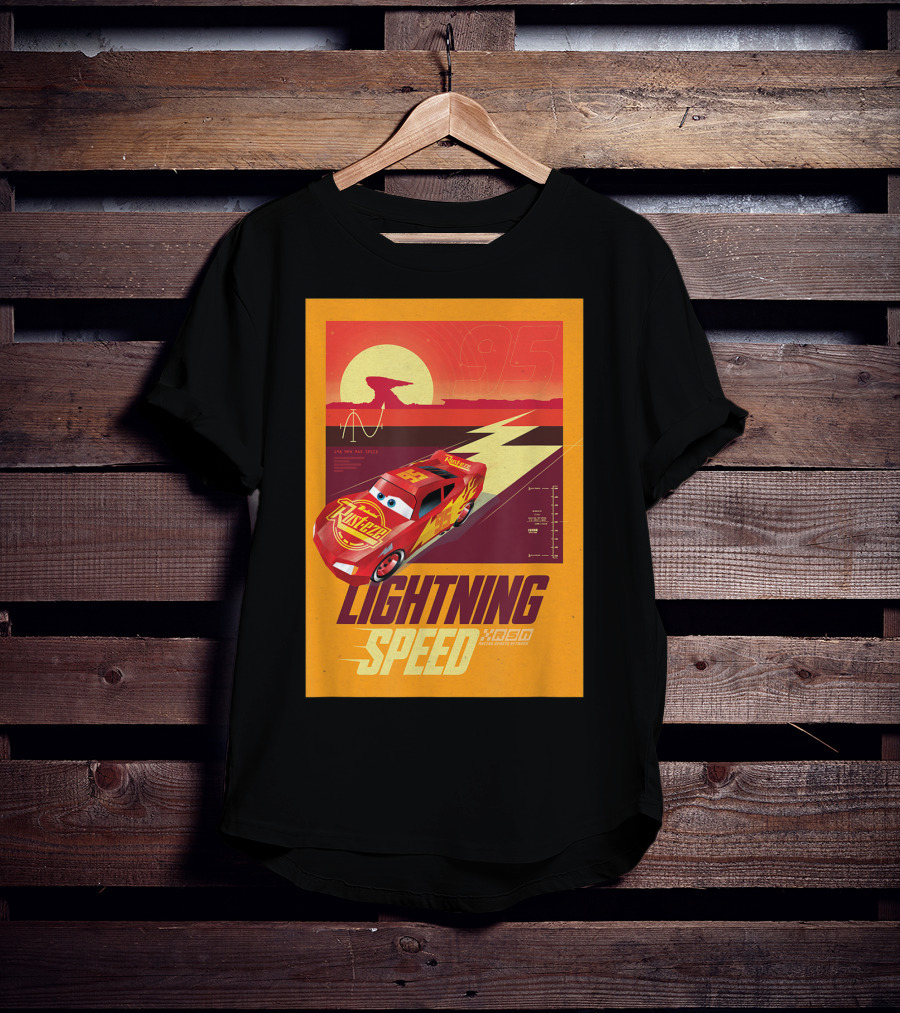 Lightning Speed Disney Pixar Cars McQueen 95 Racing Legends T-Shirt