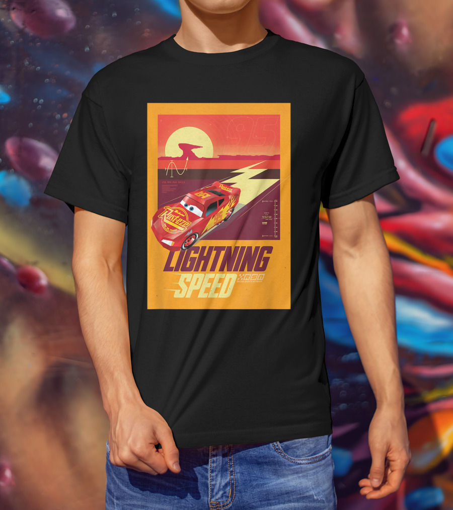 Lightning Speed Disney Pixar Cars McQueen 95 Racing Legends T-Shirt