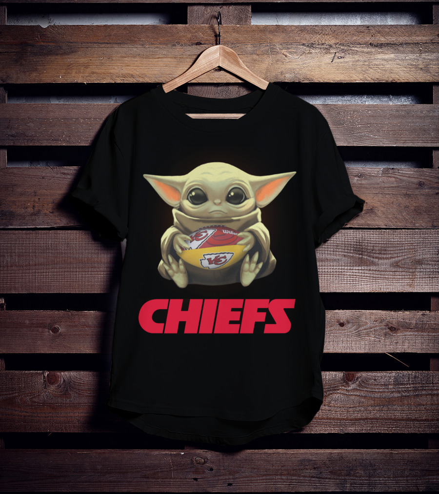 Yoda With Kansas City Chiefs Football T-Shirt