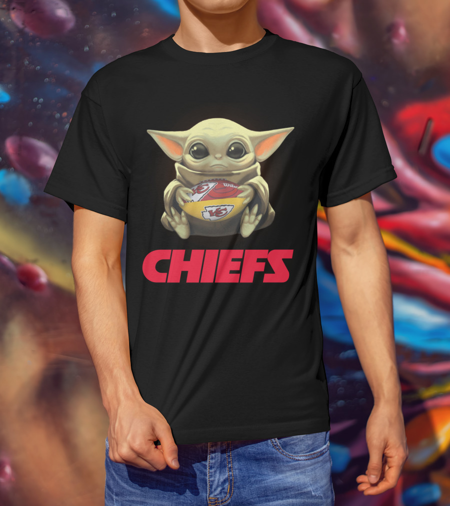 Yoda With Kansas City Chiefs Football T-Shirt