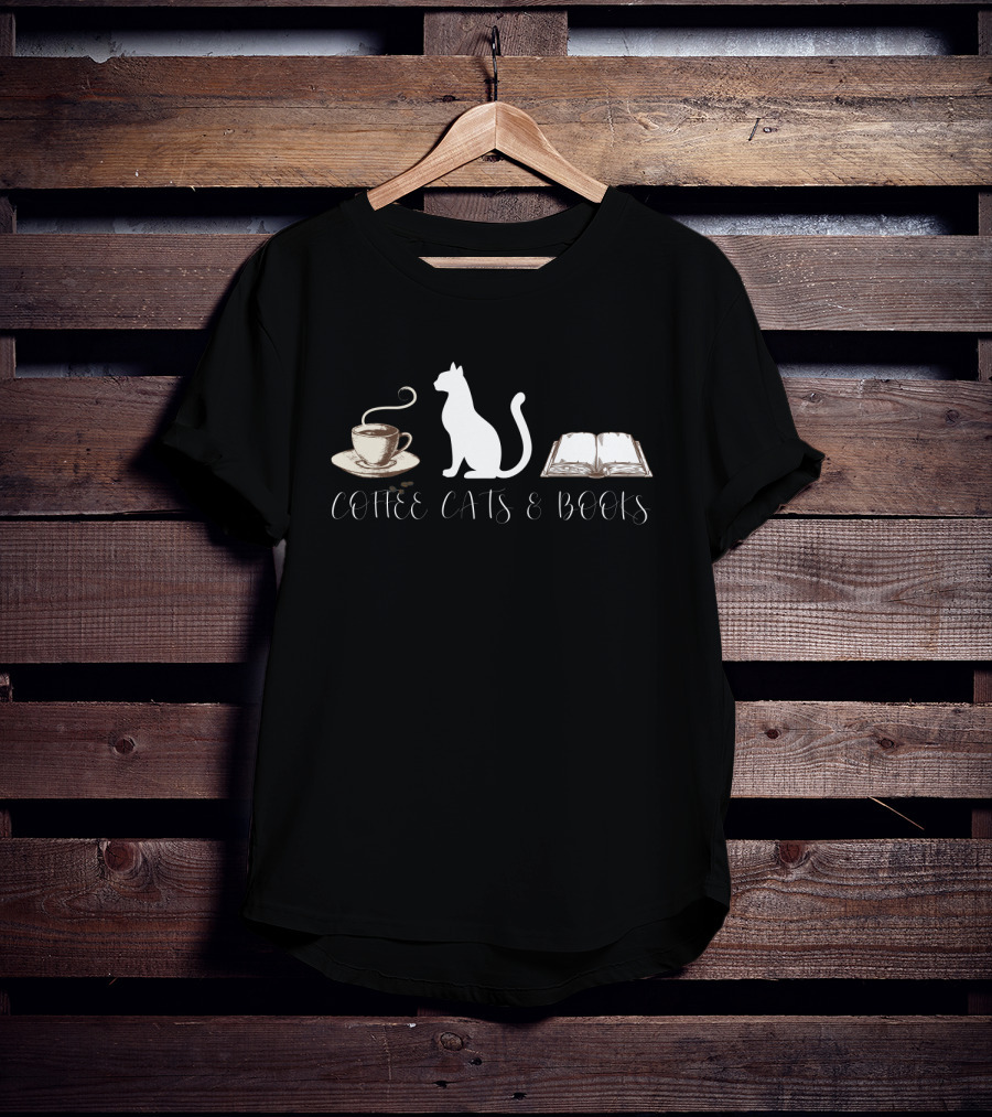 Coffee Cats And Books T-Shirt
