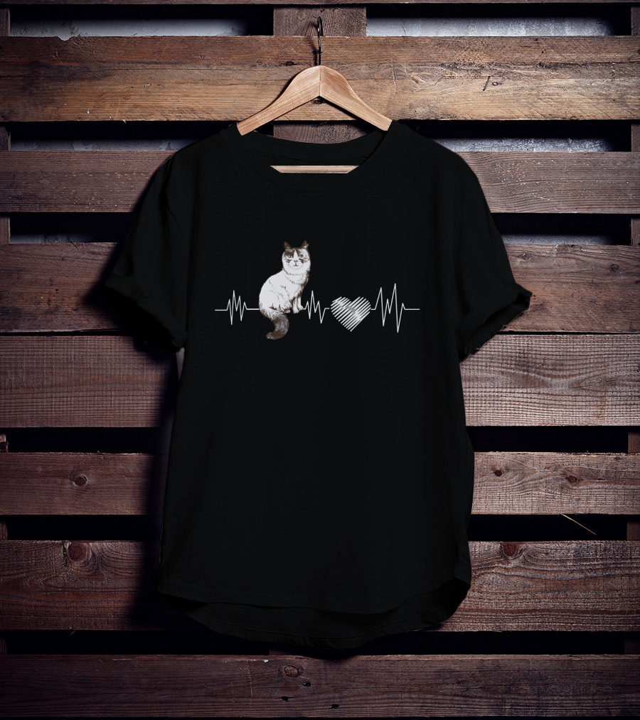 Ragdoll Cat Heartbeat Line T-Shirt