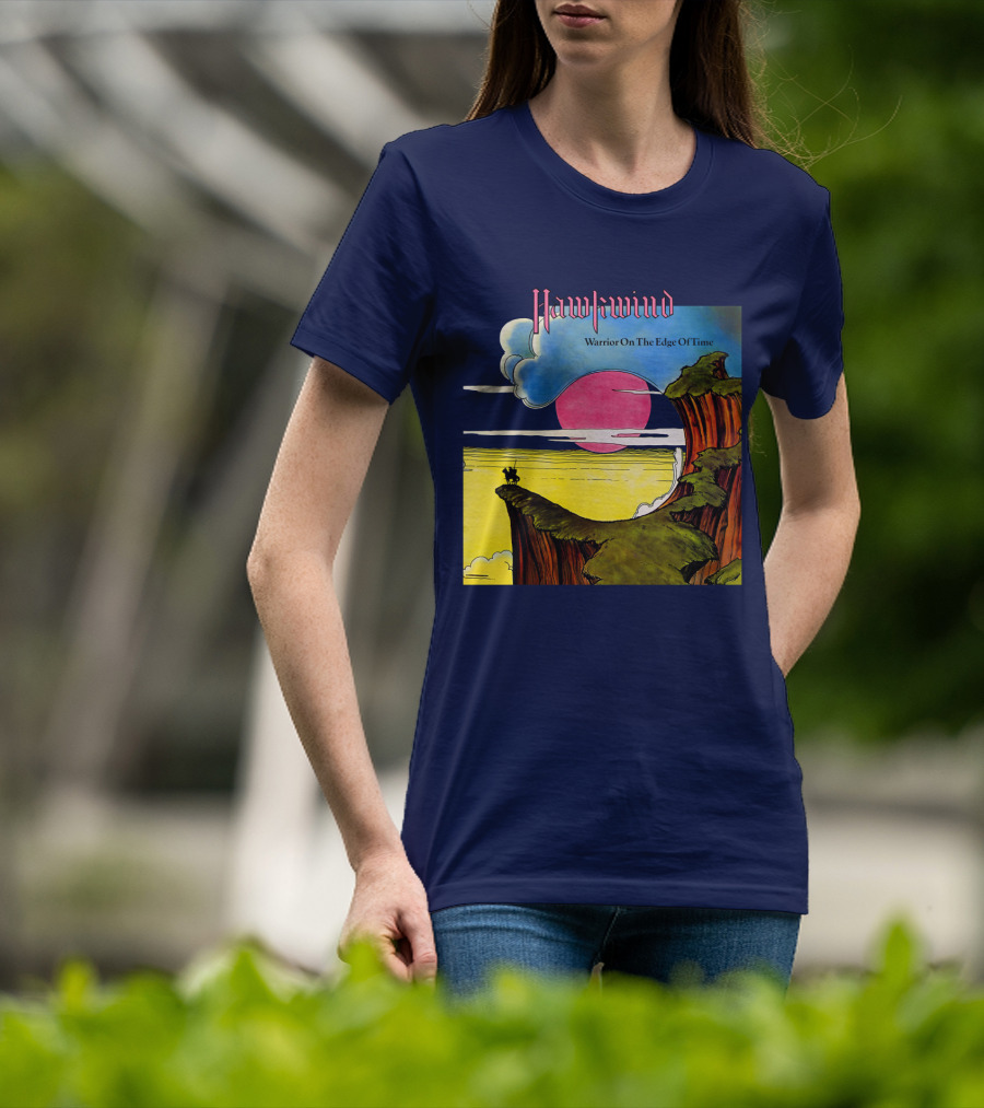 Hawkwind Warrior On The Edge Of Time Cliff Sunset Scene T-Shirt