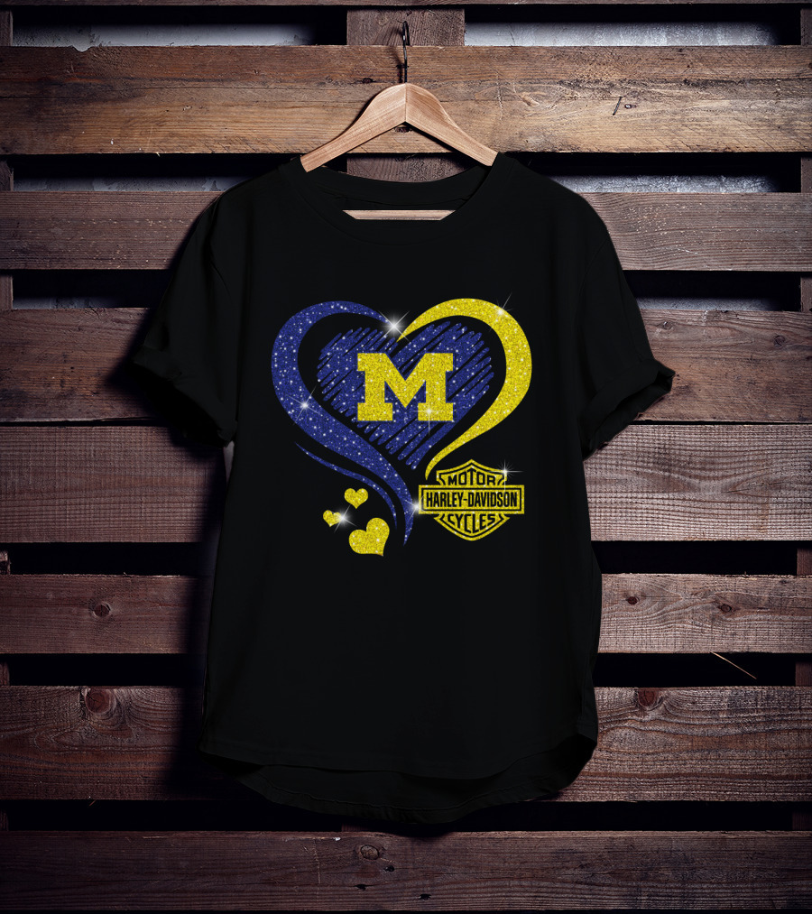 M Heart Sparkle Motor Harley Davidson Cycles T-Shirt