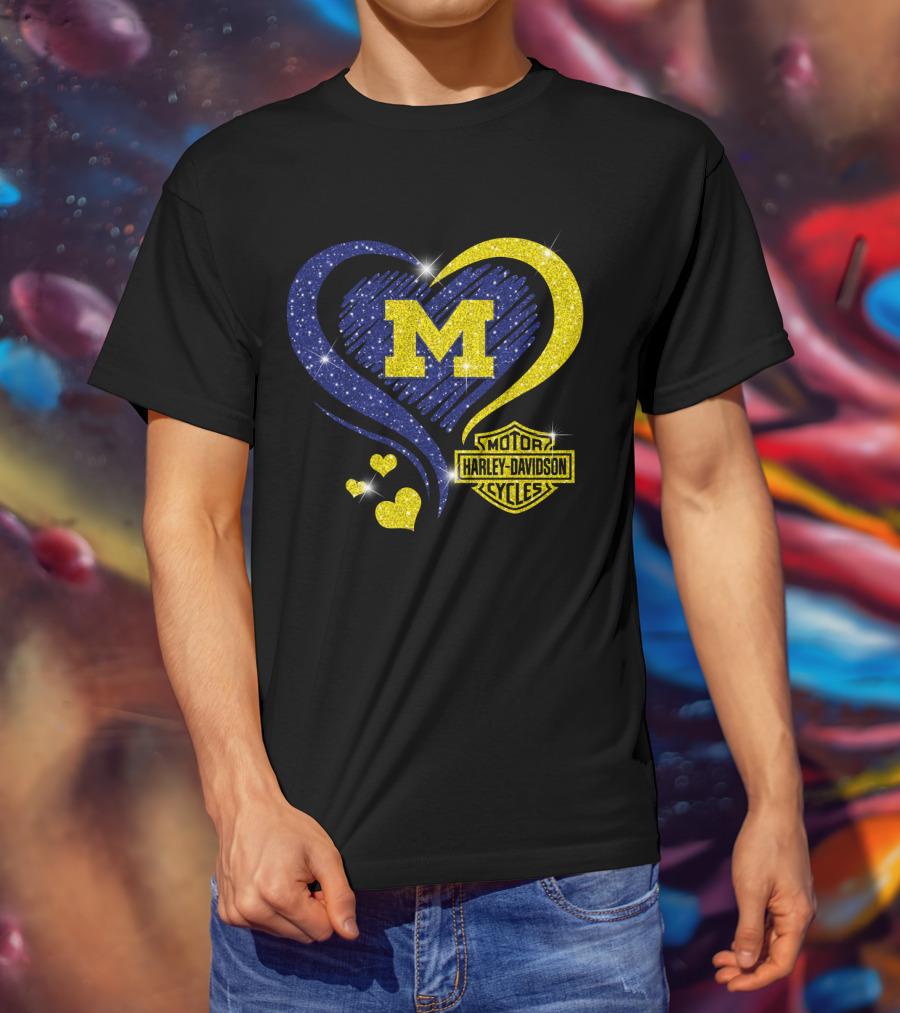 M Heart Sparkle Motor Harley Davidson Cycles T-Shirt