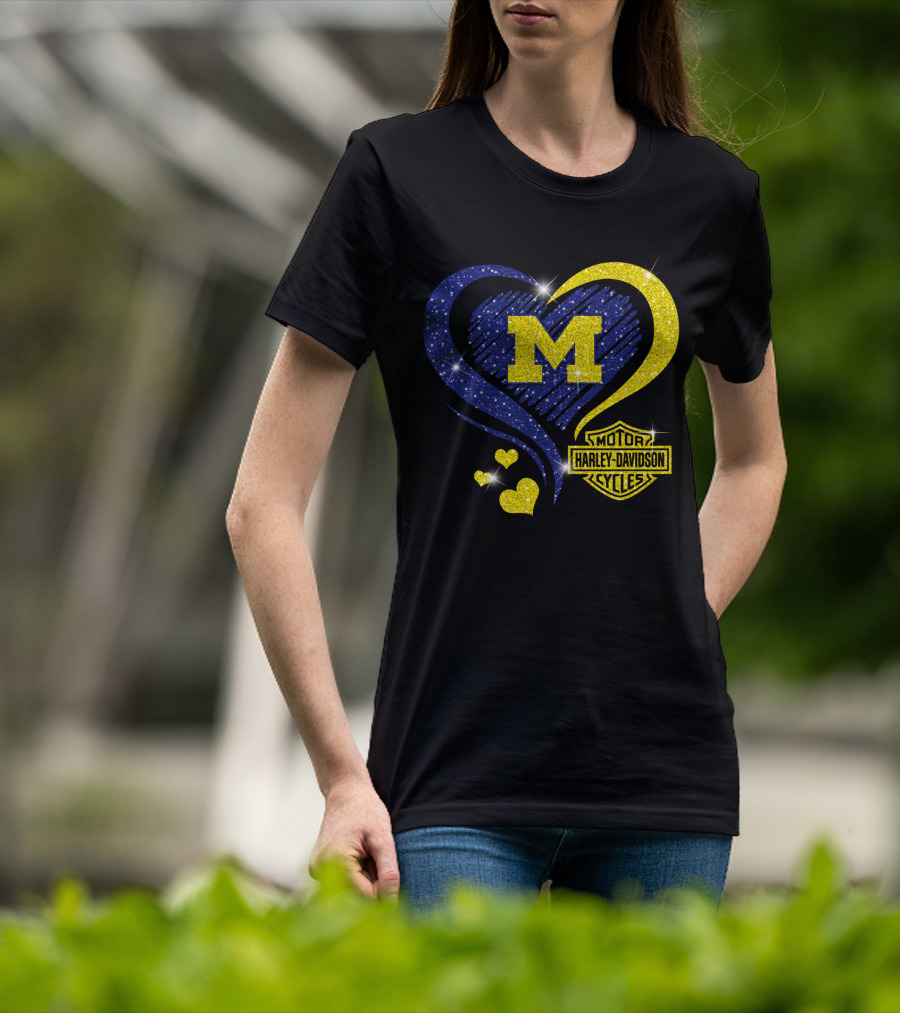 M Heart Sparkle Motor Harley Davidson Cycles T-Shirt