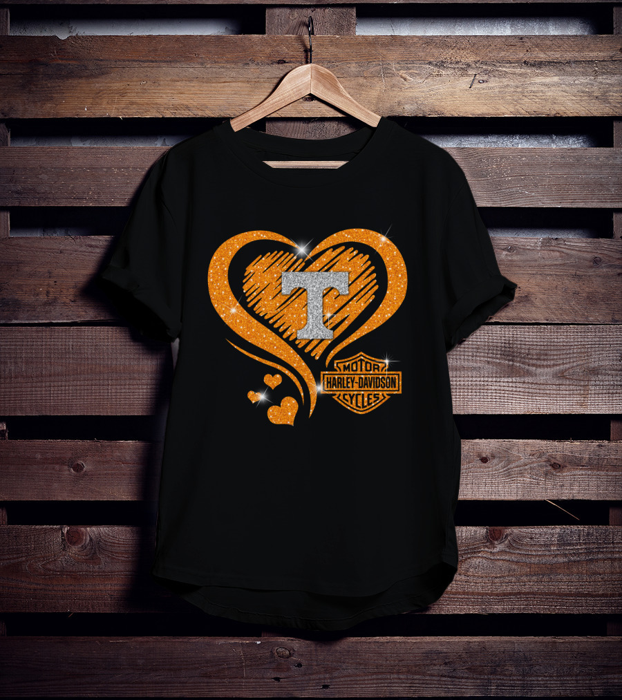 Tennessee Volunteers Harley Davidson Heart T-Shirt