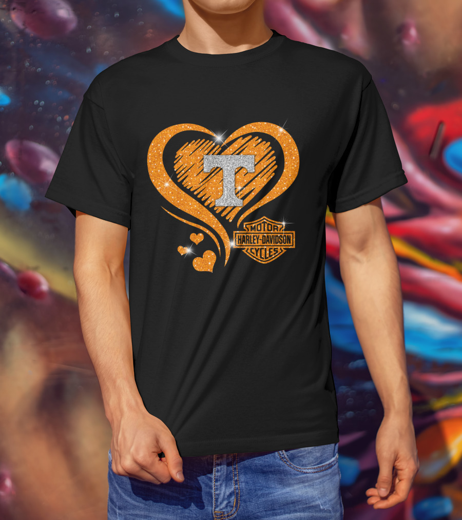 Tennessee Volunteers Harley Davidson Heart T-Shirt