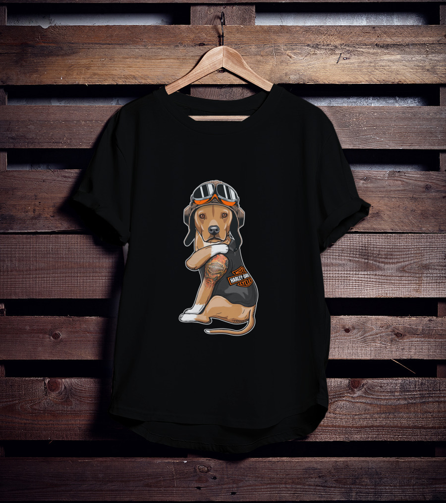 Hd Tatoo American Staffordshire Motocycle Harley Davidson T-Shirt