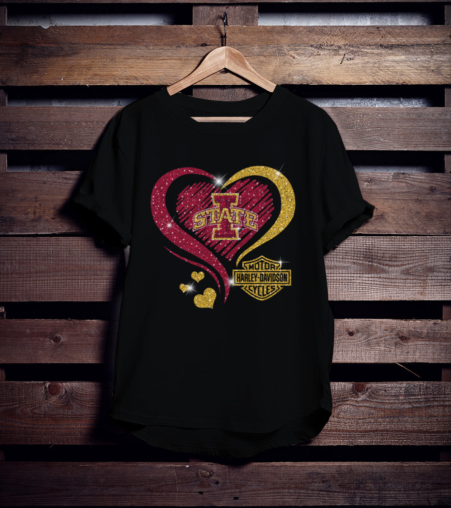 Iowa State Cyclones Heart Harley Davidson T-Shirt