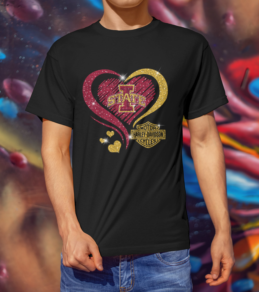 Iowa State Cyclones Heart Harley Davidson T-Shirt