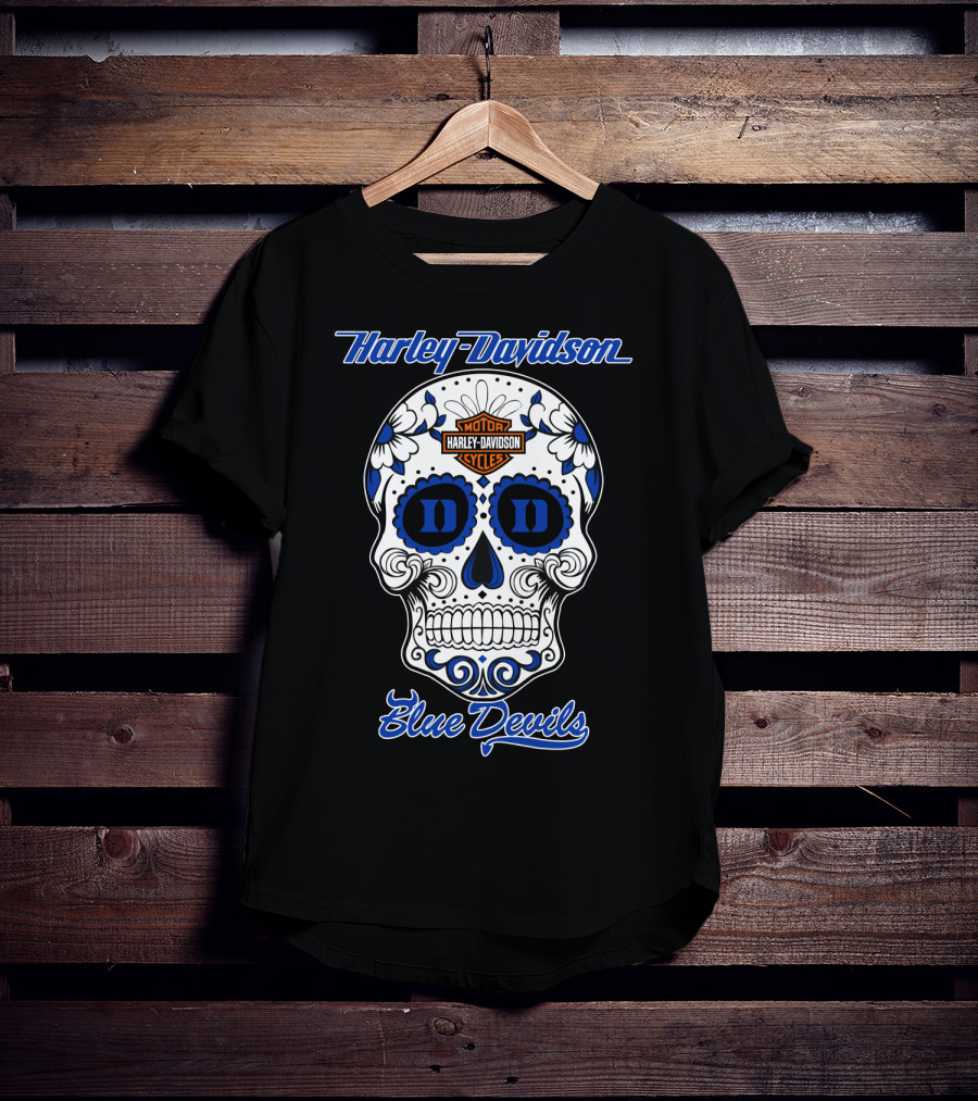 Harley Davidson Blue Devils Sugar Skull T-Shirt