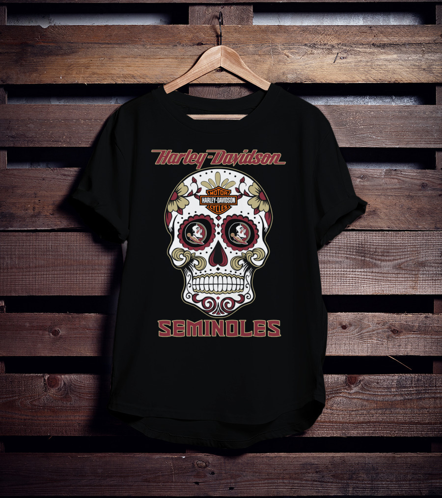 Harley Davidson Florida State Seminoles Sugar Skull T-Shirt