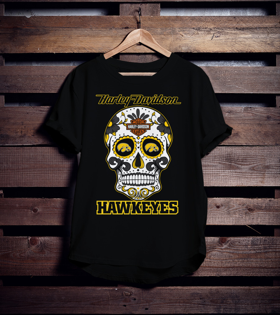 Harley Davidson Hawkeyes Sugar Skull T-Shirt