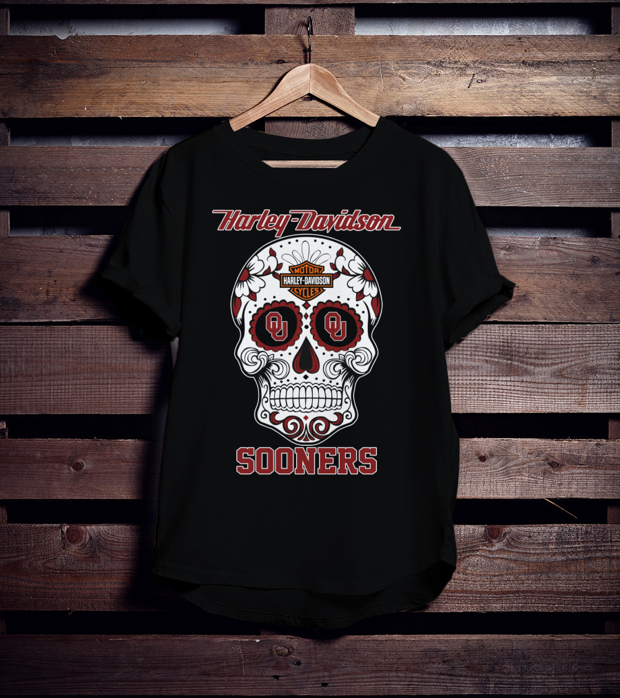 Harley Davidson Sooners Sugar Skull Ou T-Shirt