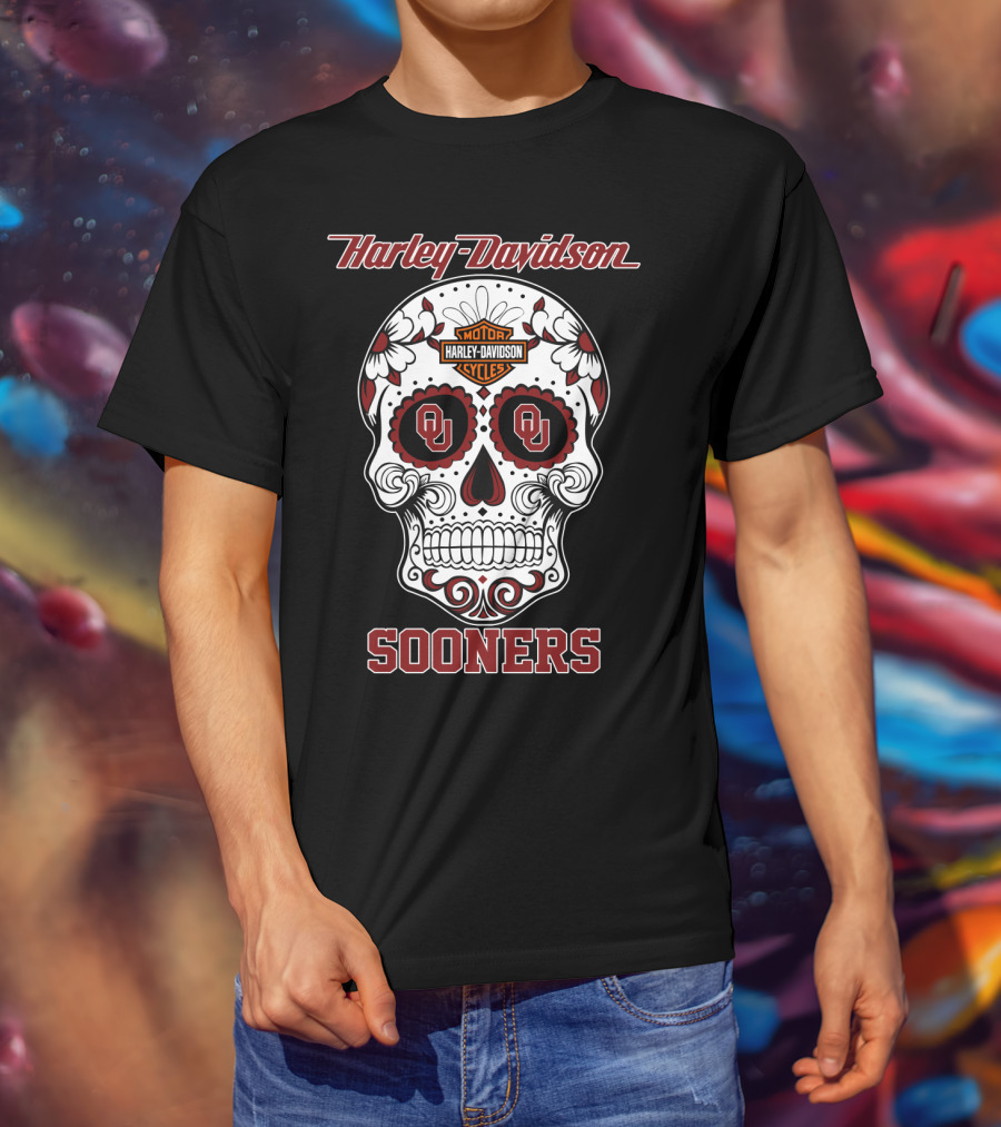 Harley Davidson Sooners Sugar Skull Ou T-Shirt