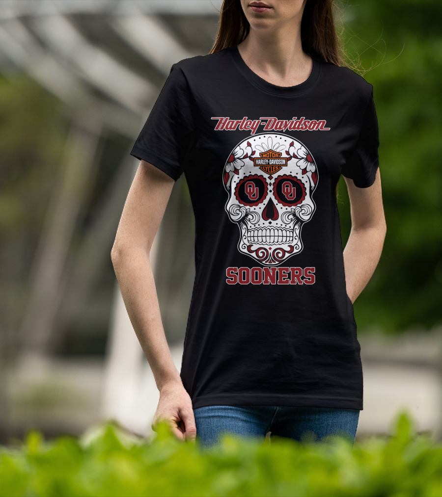 Harley Davidson Sooners Sugar Skull Ou T-Shirt