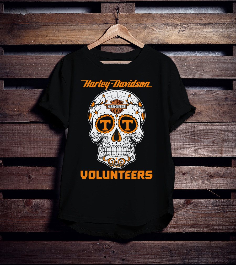 Harley Davidson Tennessee Volunteers Sugar Skull T-Shirt