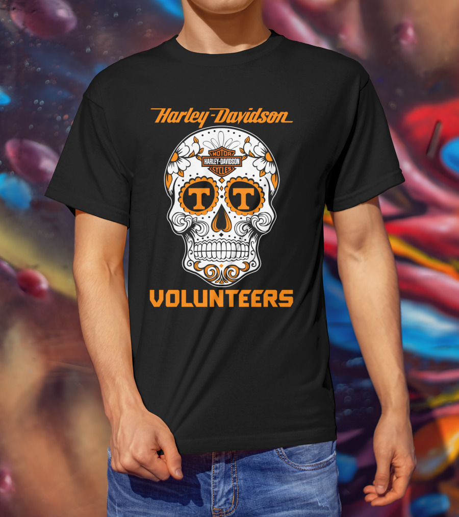 Harley Davidson Tennessee Volunteers Sugar Skull T-Shirt