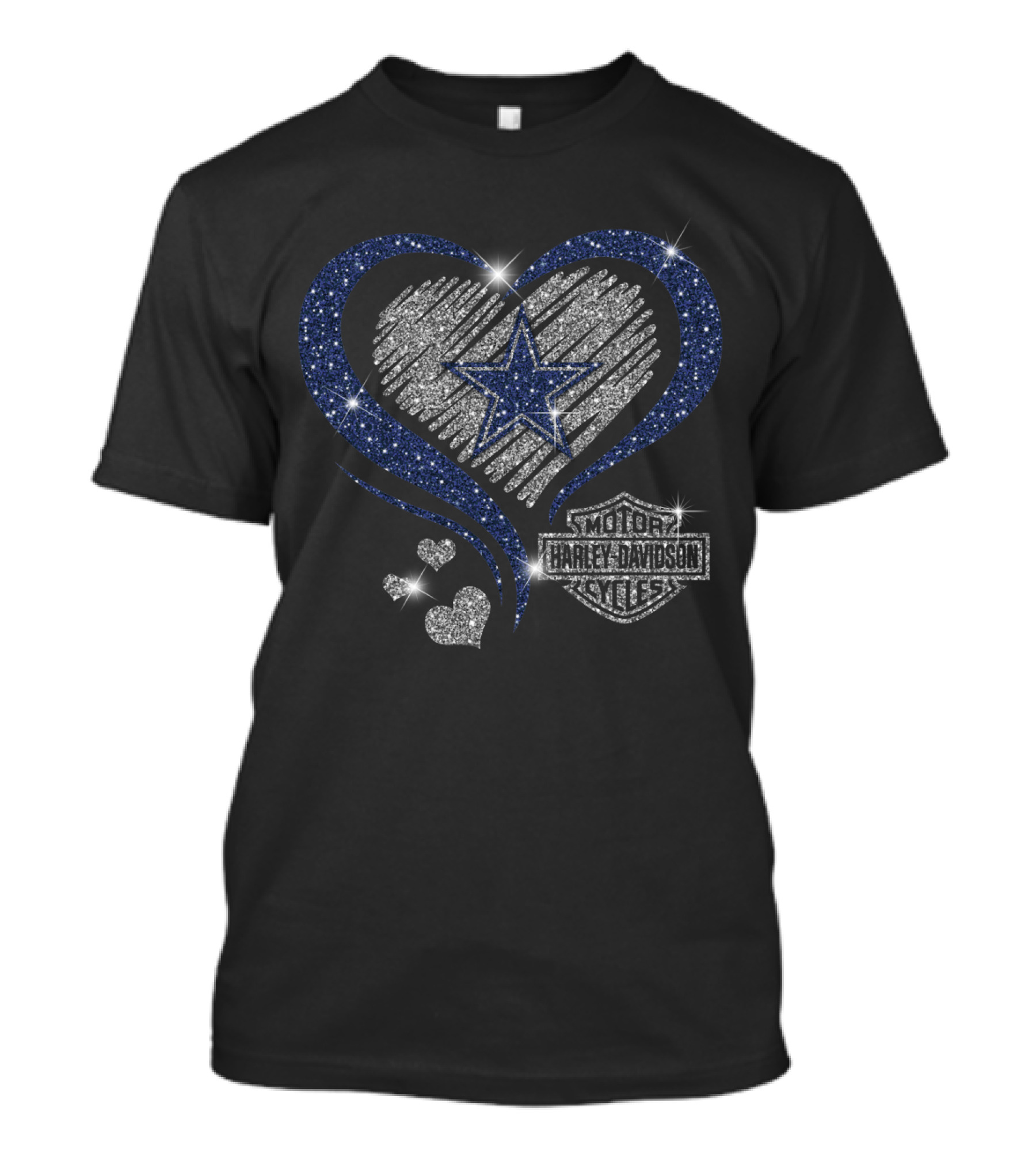 Dallas Cowboys Heart Harley Davidson Cycles T-Shirt