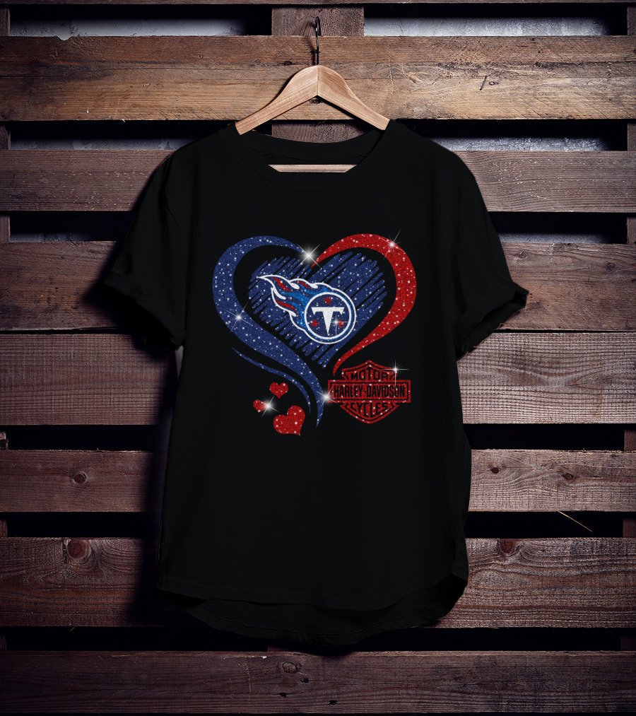 Tennessee Titans Harley Davidson Heart T-Shirt